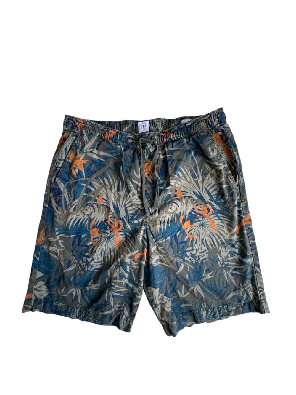GAP Boardshorts Tropical Leaf Print Swim Shorts Green Blue SZ M